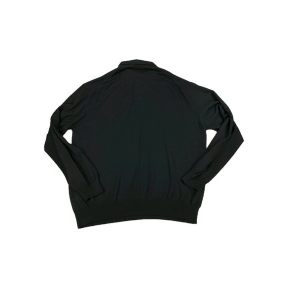 Mitchells Polo Sweater Mens 2XL Black Wool & Cashmere Silk Comfort Long Sleeve - Picture 2 of 9